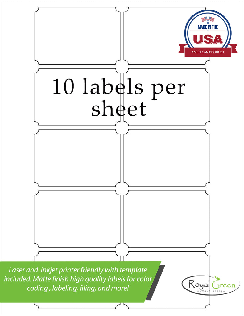 White Labels Printable Stickers for Injket/Laser Printers 3 inch x 2 I ...