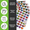 Valentines Sticker Hearts – Shiny Metallic Assorted Patterns Heart Stickers in Red, Pink, Blue, Gold, Green, Purple, Stars, Flowers, Stripes and Dots - Permanent Adhesive - 200 Pack by Royal Green