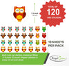 Decorative 1.5” Colorful Owl Stickers