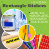 Rectangular stickers 1.57 x 0.75 inch classic colors 40mm x 19mm