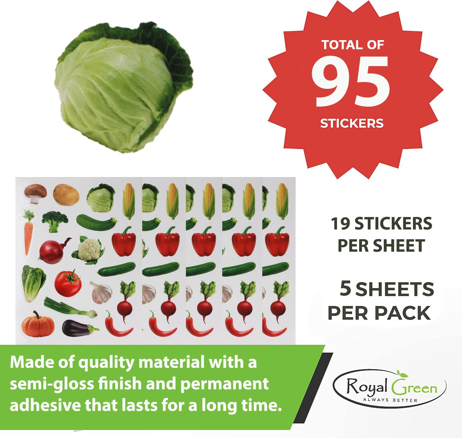 Produce Sticker Fruit Stickers Vegetable And - 20 Sheets With 560 Count Fruit & Veggie ...