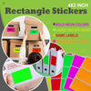 Rectangular stickers 4 x 2 inch Neon colors 102mm x 51mm