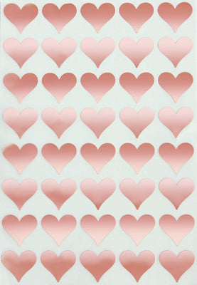 Royal Green Heart Shaped Stickers 3/4 inch Rose Gold Valentine's Stickers for Party Favors, Goodie Bags and Gift Boxes 19mm