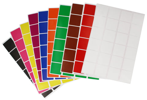 Square Stickers 1 inch x 1 inch Combo colors 25mm
