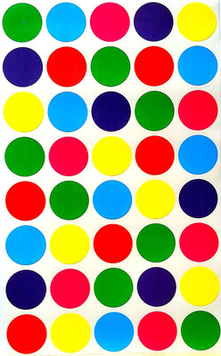 Round Dot Labels ¾ Inch 6 Colors Combination