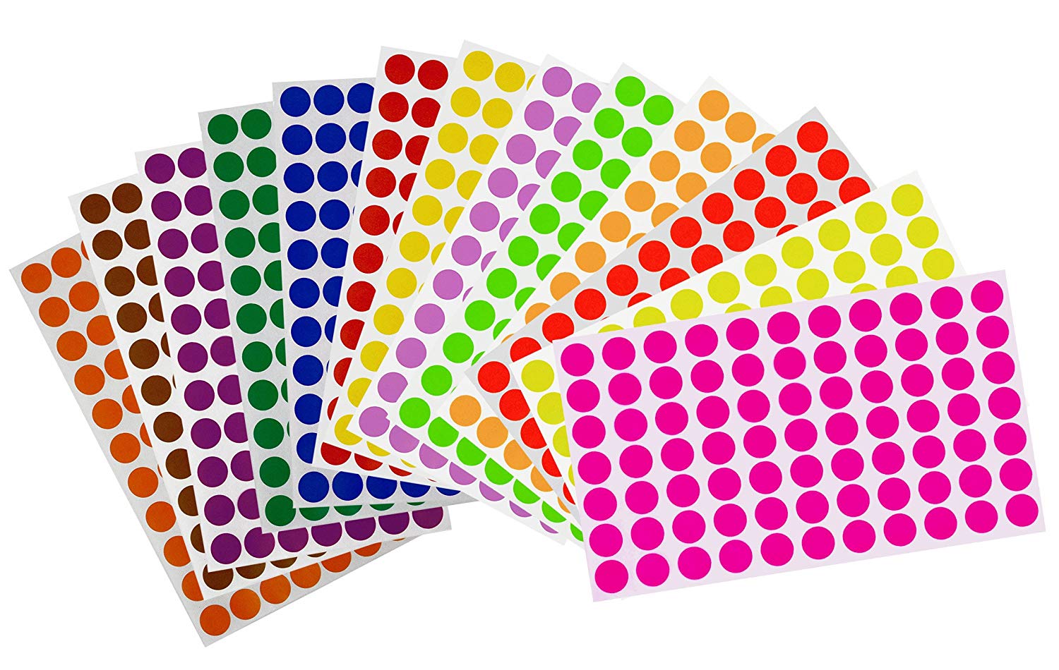 Royal Green Dot Stickers ~ 5/8 inch Classic Colors 15mm 1540 / Black