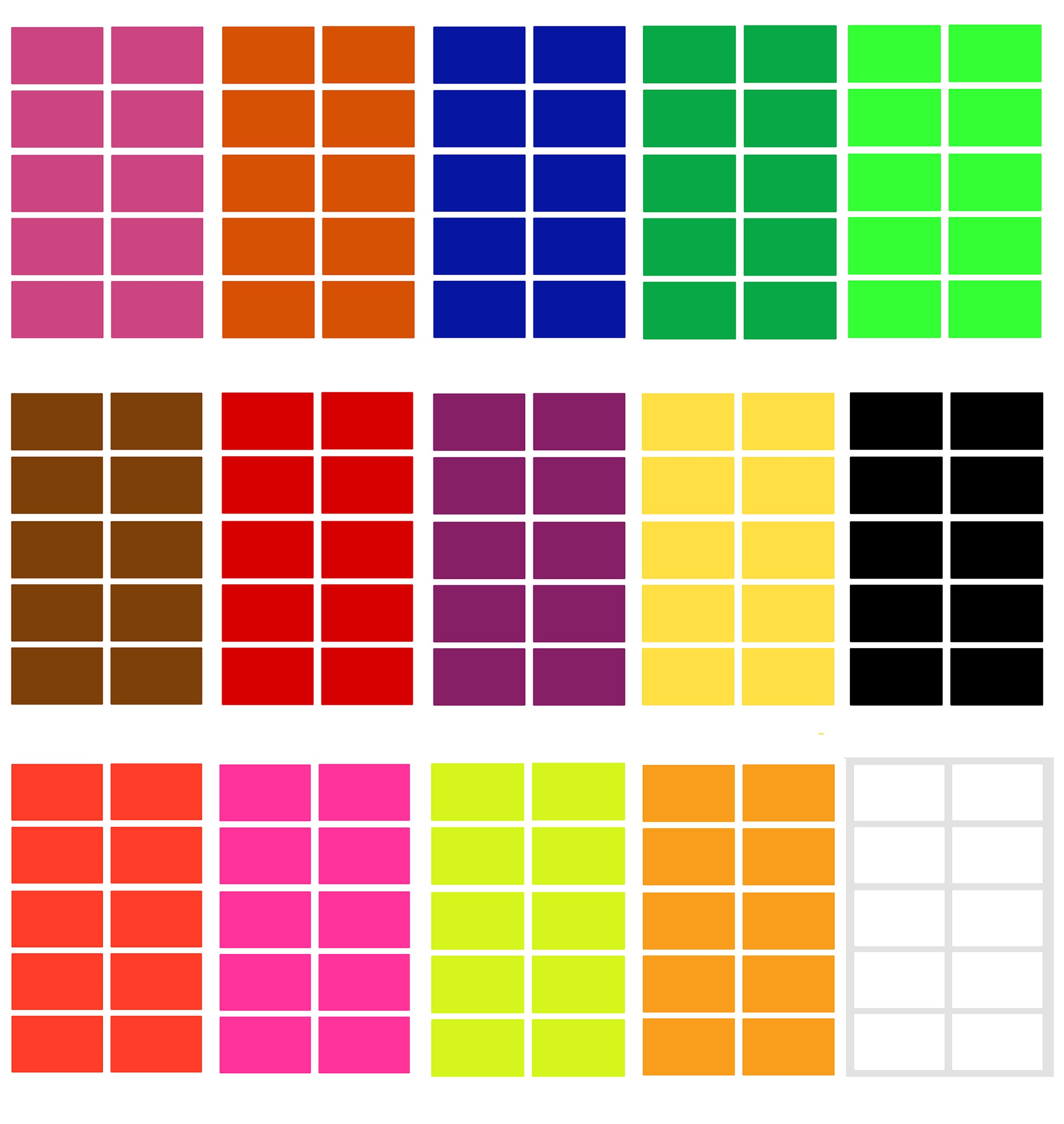 Rectangular Stickers 2 inch x 1.2 inch Color Coding Labels 50 mm x 31 ...