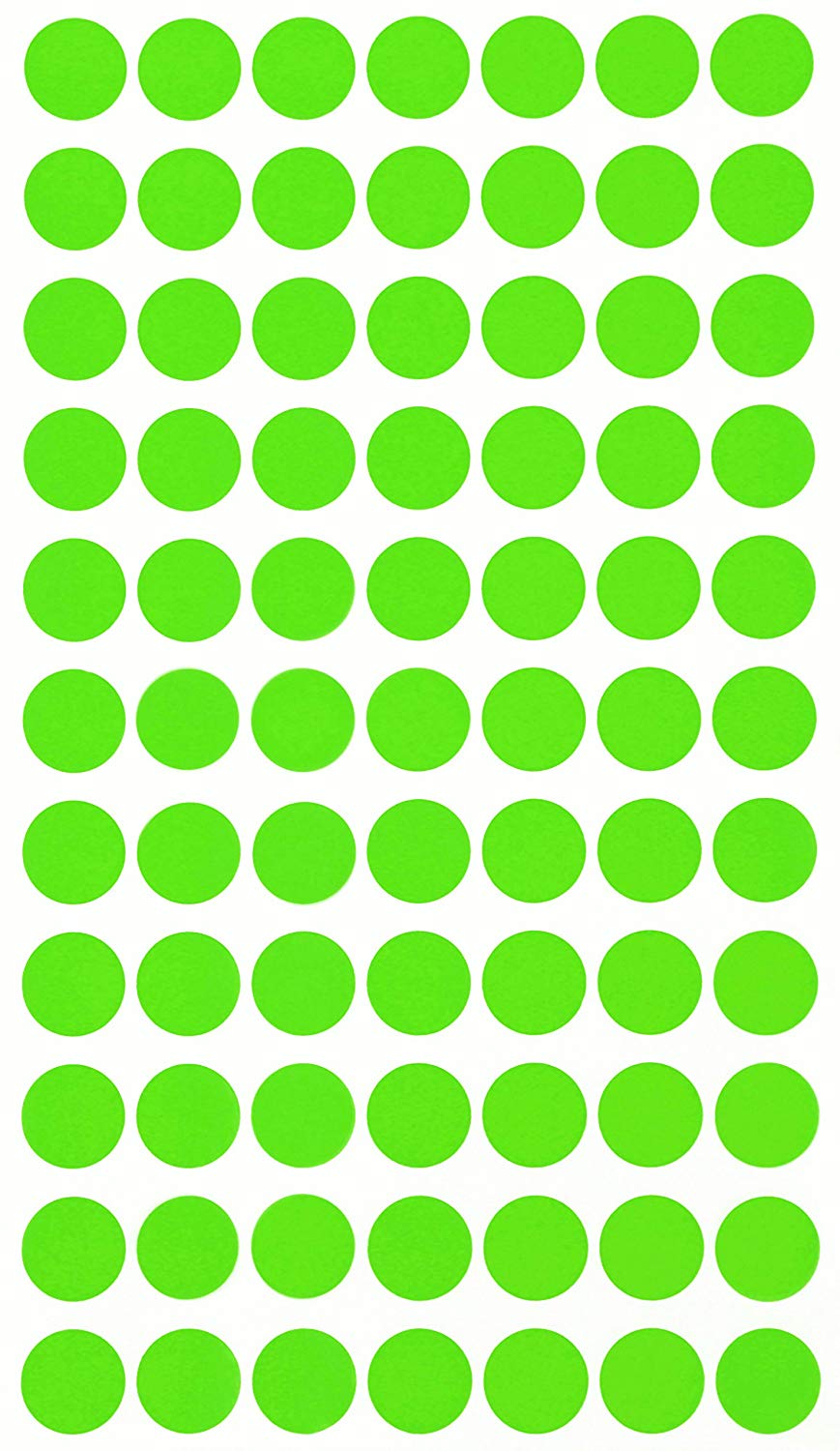 Royal Green Dot Stickers ~ 5/8 inch Classic Colors 15mm 770 / Red