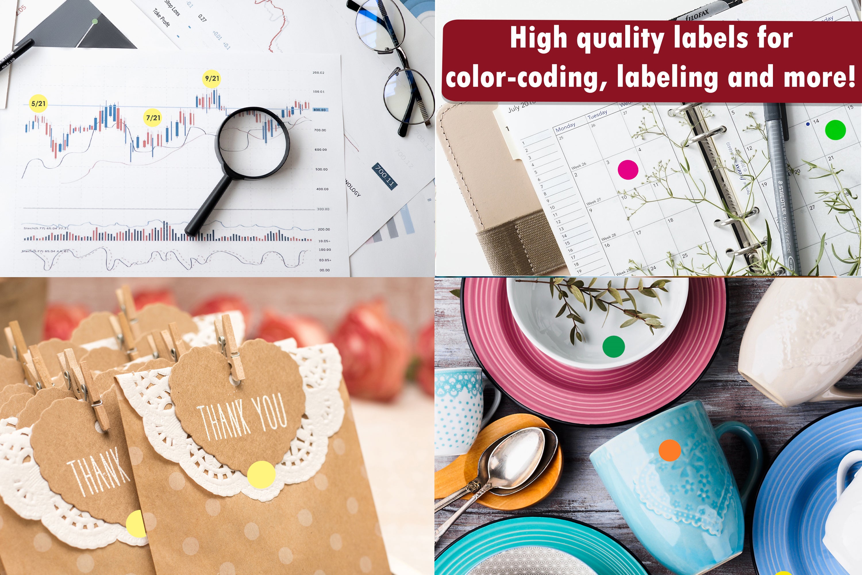16500 Count 3/8 inch Diameter Round Dot Stickers Color Coding Labels, 20  Colors, 100 Sheets - LJY Technology Inc Official Website