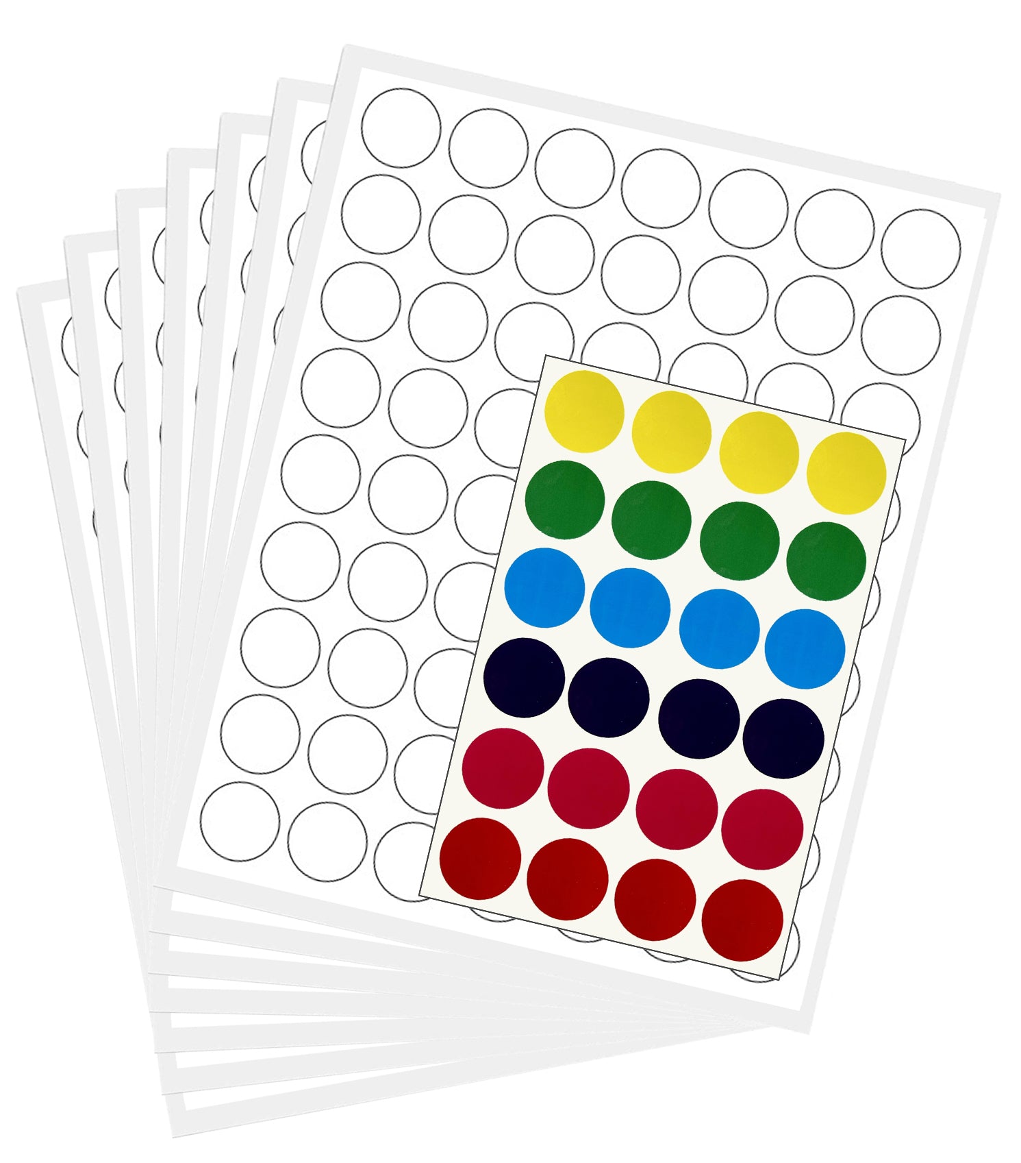 Printable Sticker Paper Sheets for Inkjet/Laser Printers 1" Inch White