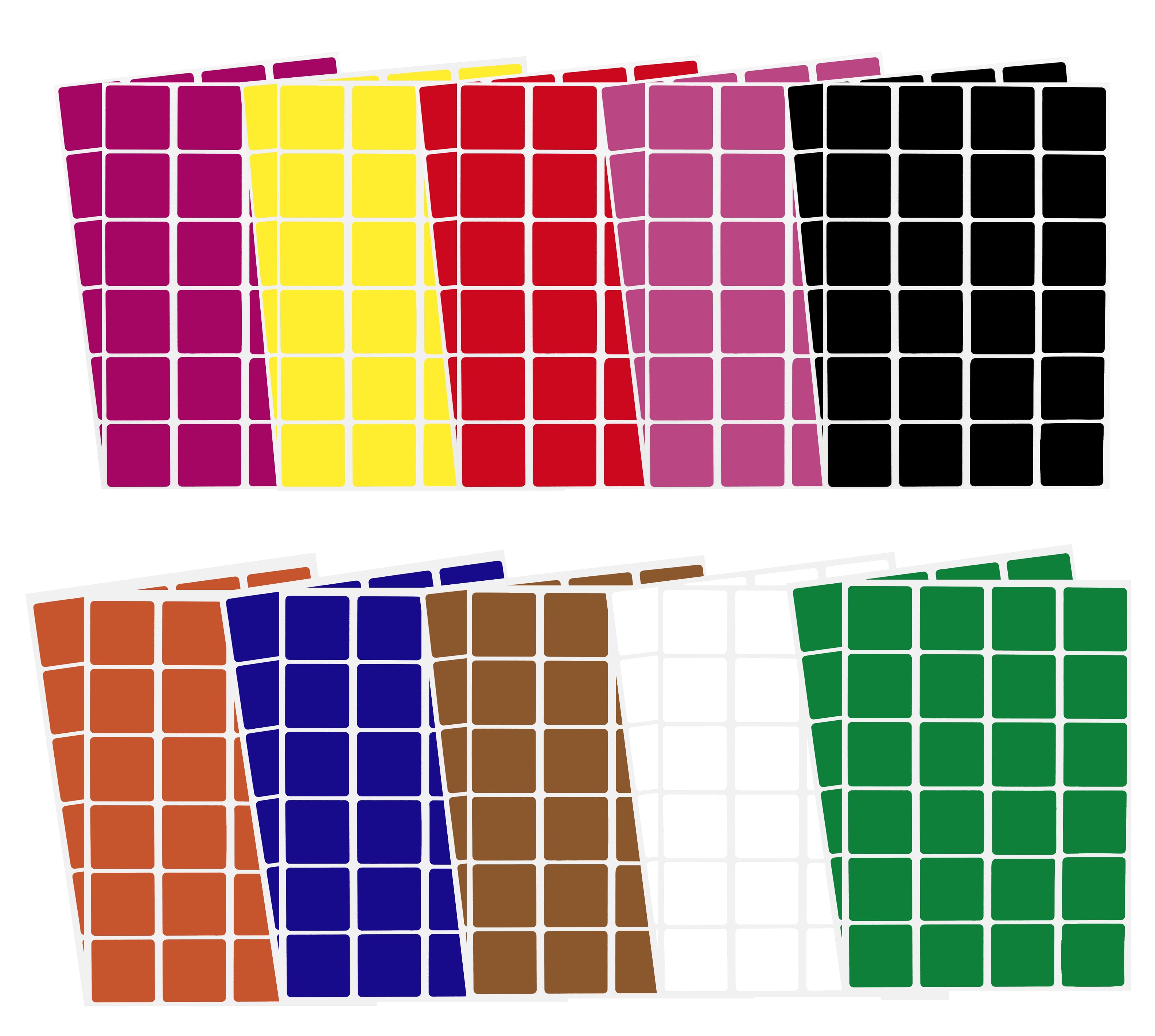 One Inch Color Square Square Stickers 1 inch x 1 inch Combo colors 25mm – Royal Green Market