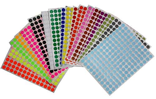 Dot Stickers (Approximately 1/4 inch) 5/16 Combo Colors 8mm 5376 / 8 Colors Combo