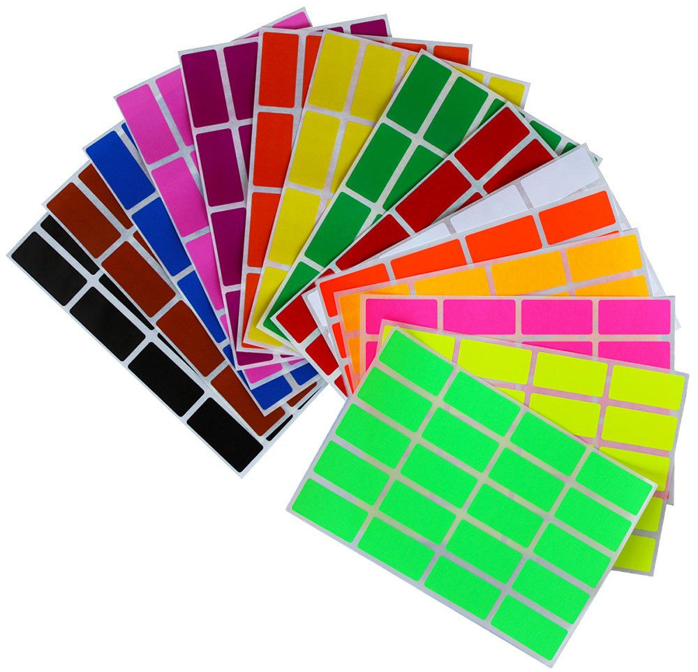 Rectangular stickers 1.57 x 0.75 inch 40mm x 19mm Color coding labels ...