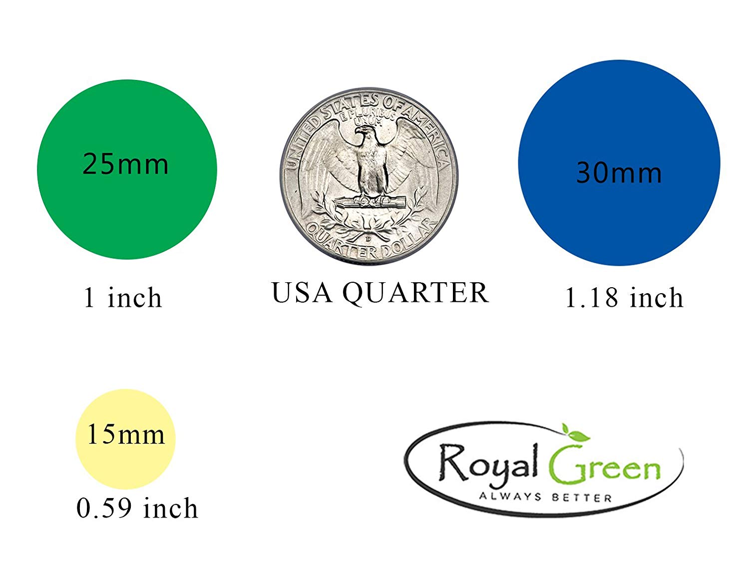 Dot stickers ~ 5/8 inch Combo colors 15mm – Royal Green Market