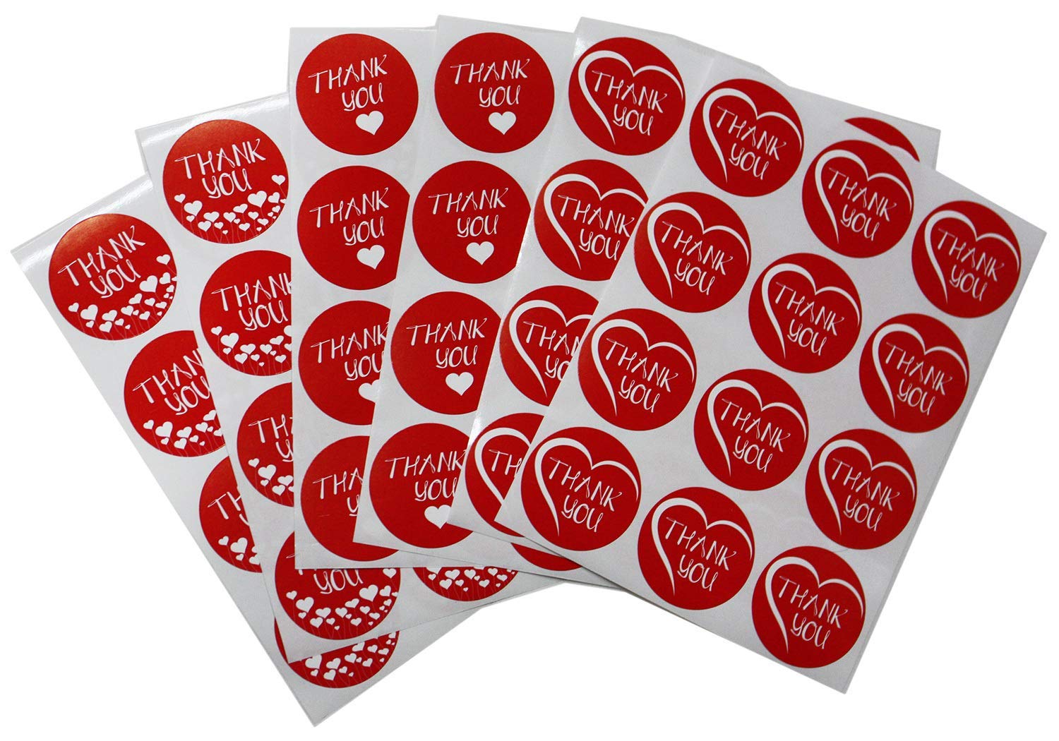 Thank You Heart Stickers, Hearts Shape Stickers