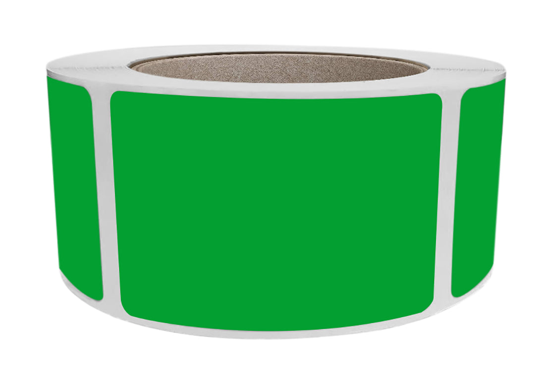 Rectangular Stickers 3x2 inch Label Rolls (76mm x 51mm) – Royal Green ...