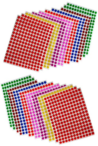 Dot stickers (Approximately 1/4 inch) 5/16" Combo colors 8mm