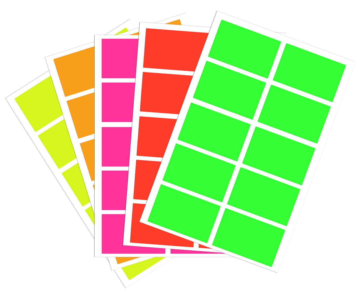 Label Sticker 2 Color Rectangular Stickers 2 inch x 1.2 inch Color Coding Labels 50 mm x 31 ...
