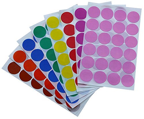 AllTopBargains 1008 Pack Circle Dot Stickers 1 inch Round Labels Bright Neon Colors Coding Tags