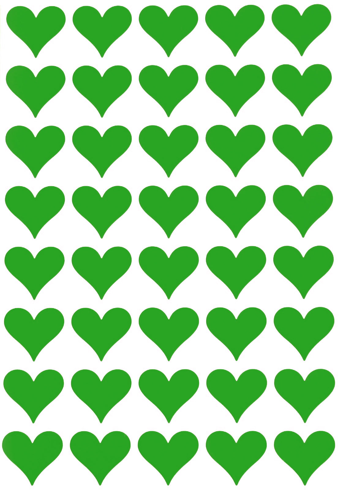 Royal Green Heart Stickers 3/4 inch Label Rolls 19mm 1200 / Red Velvet