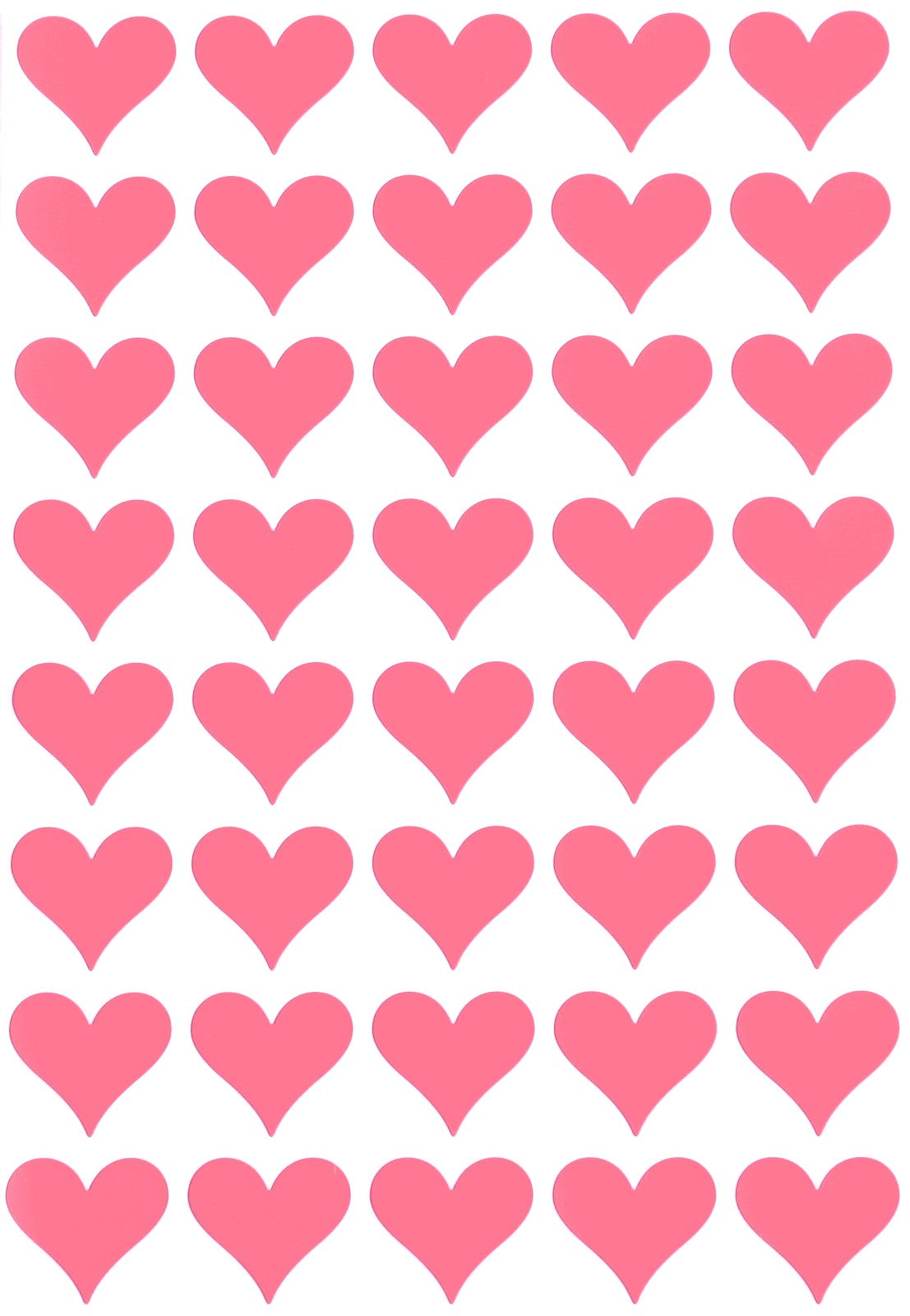 Transparent Pink Heart Stickers 3/4 Inch