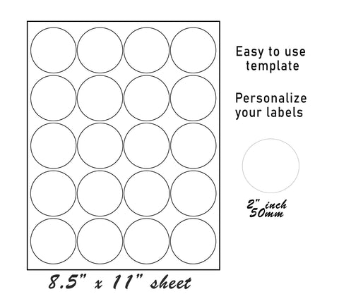 White Stickers Paper Sheets 2 Inch Round Printable Labels – Royal Green ...