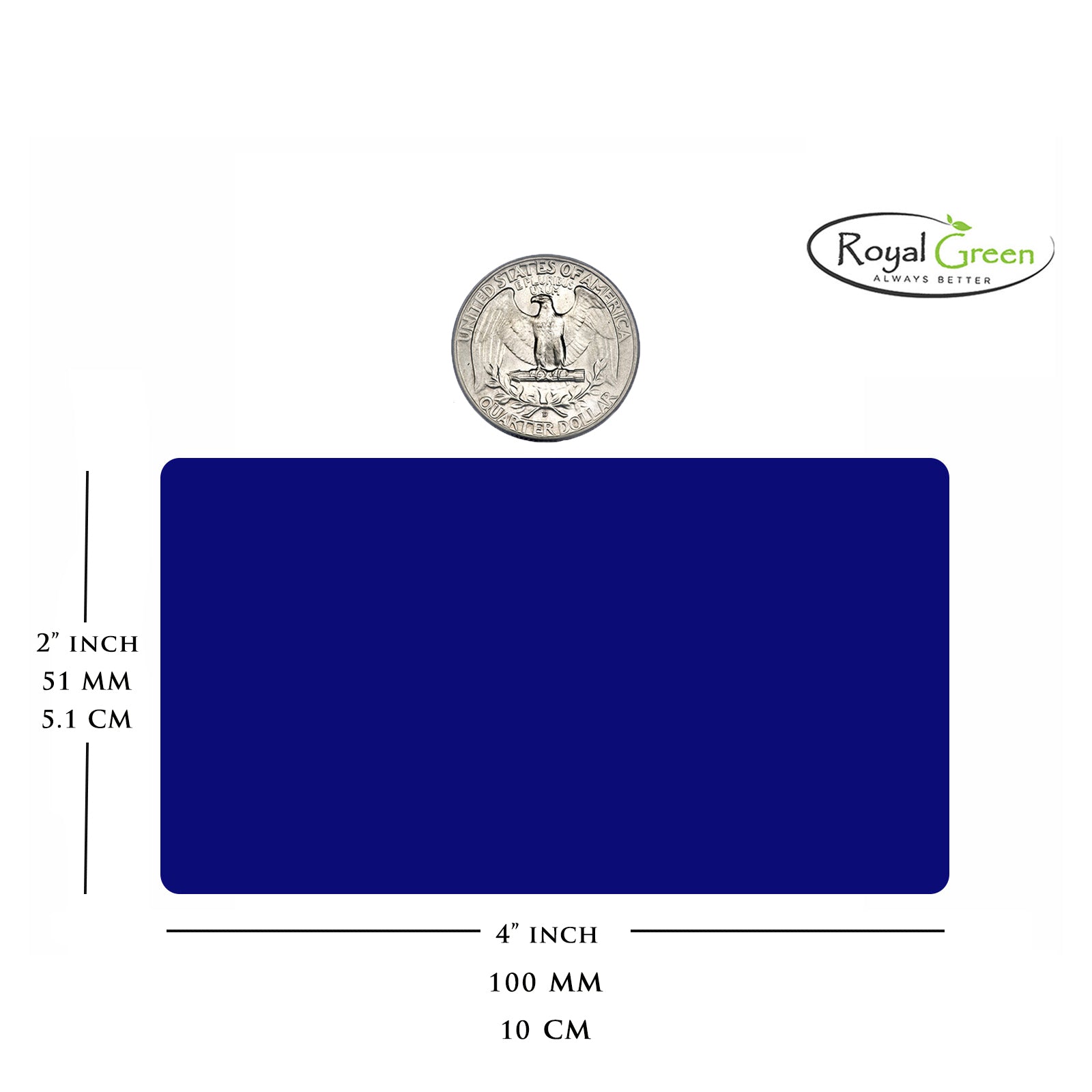 Rectangular Stickers 4x2 inch Label Rolls (100mm x 51mm) – Royal Green ...