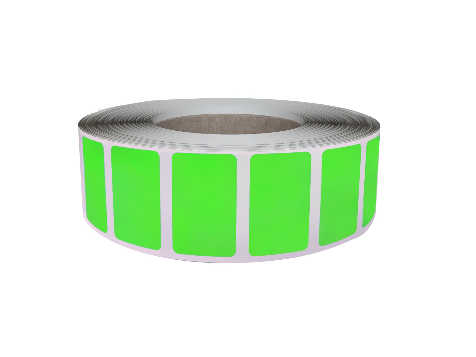 Royal Green Rectangular Removable Stickers 1 x 0.625 inch Label Rolls (25.5m x 16mm) 1000 / Neon Green