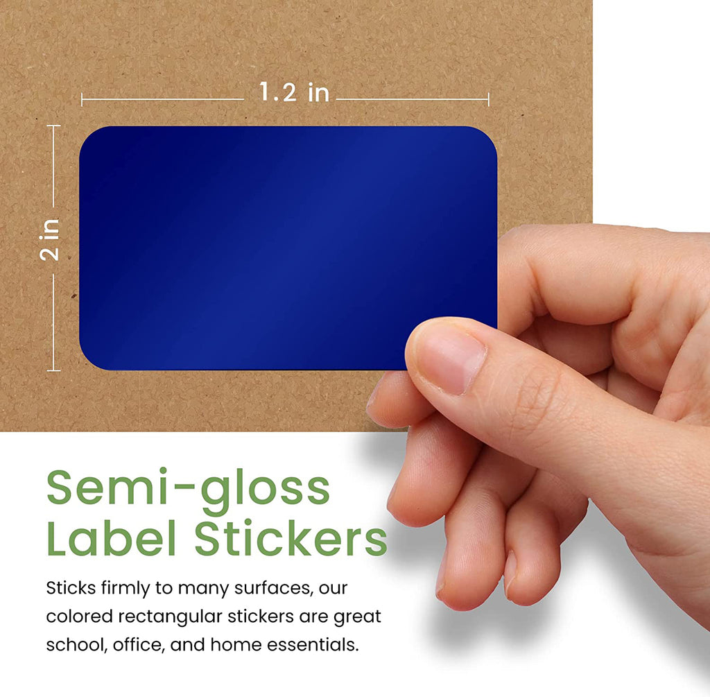 Royal Green Rectangle Stickers – 440 Pack, 22 Colors, 40mm X 19mm – Permanent Adhesive Labels For Organizing