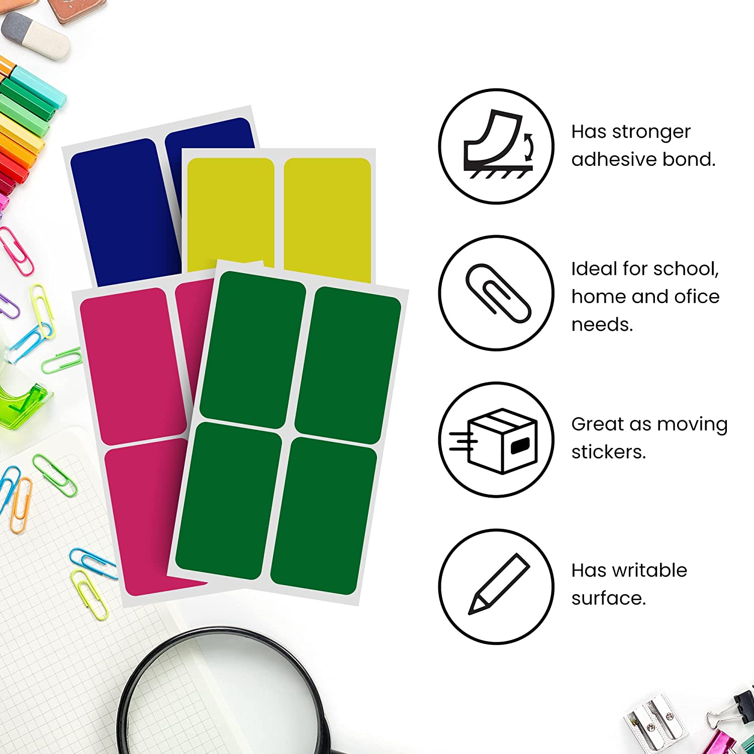 Rectangular stickers 3 x 2 inch Metallic colors 7.5 cm x 5 cm – Royal ...