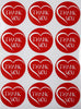 Thank You Heart Stickers 1.5 inch  Round Labels 38mm