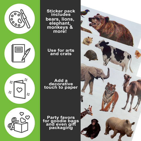 Safari Animal Stickers for Kids Arts and Crafts, Scrapbooking, Jungle ...