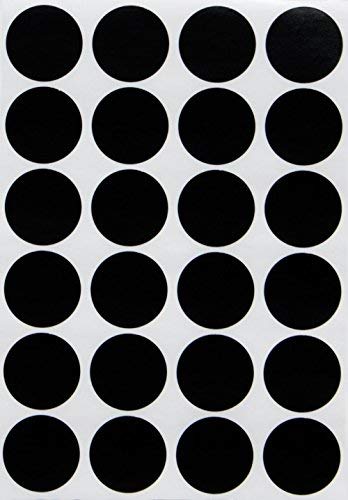 Royal Green Circle Labels Roll 1.25 inch Black Dot Stickers 30mm - 1000  Pack 