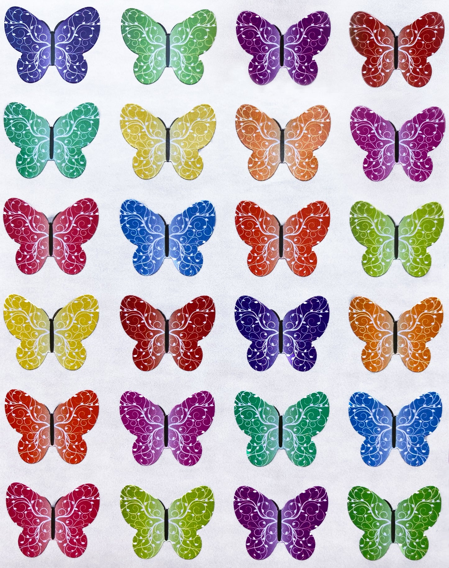 Butterfly Sticker For Color Colorful Butterfly Stickers in Swirls Patterns โ Royal Green Market