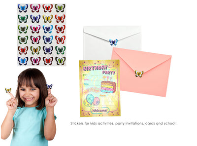 Butterfly Colored Stickers In Metallic Colors