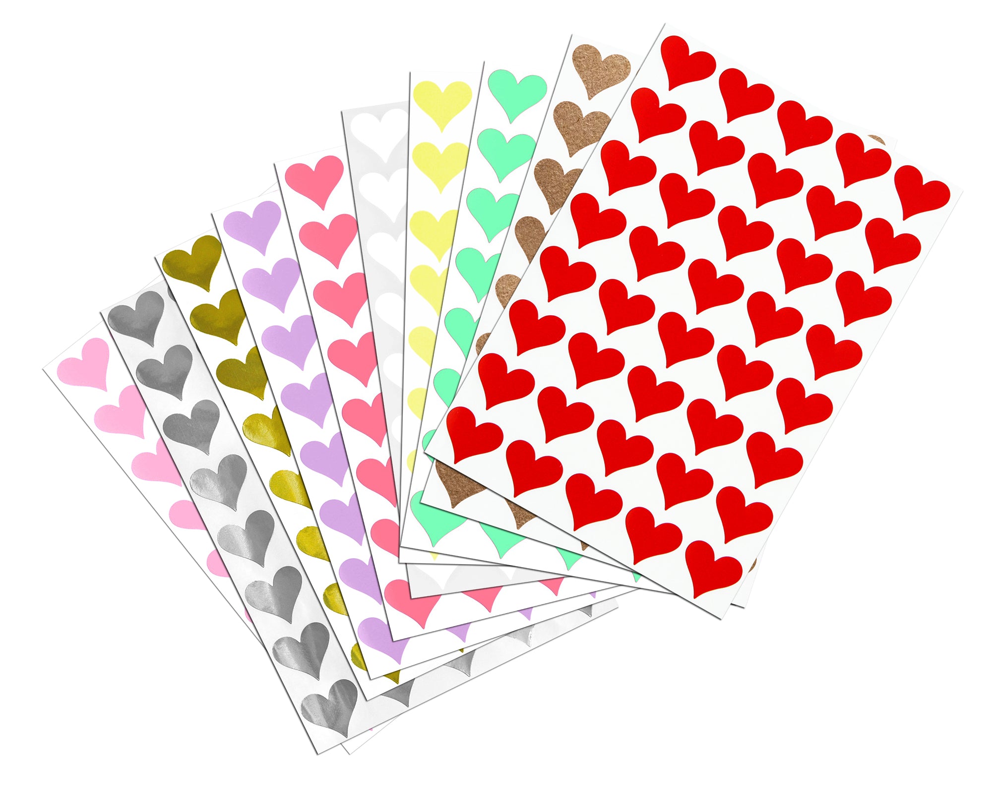 Heart Stickers Labels 3/4 inch 19mm 200 / Rose Gold