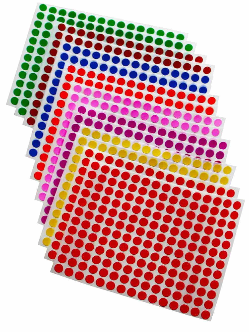 FlashSpot™ 1/4 adhesive dot colored status labels, red, green, yellow,  blue #FSC4A-A4