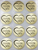 Round Heart Shape 1/2 Inch Thank You Stickers 38mm