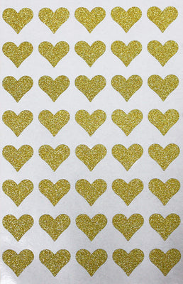 Valentines Day 3/4 Inch Glitter Heart Stickers 19mm