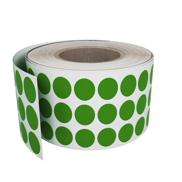 Royal Green 3/4 inch Round Colored Sticker Dots in Green 19mm 3/4 inch - 1000 Pack