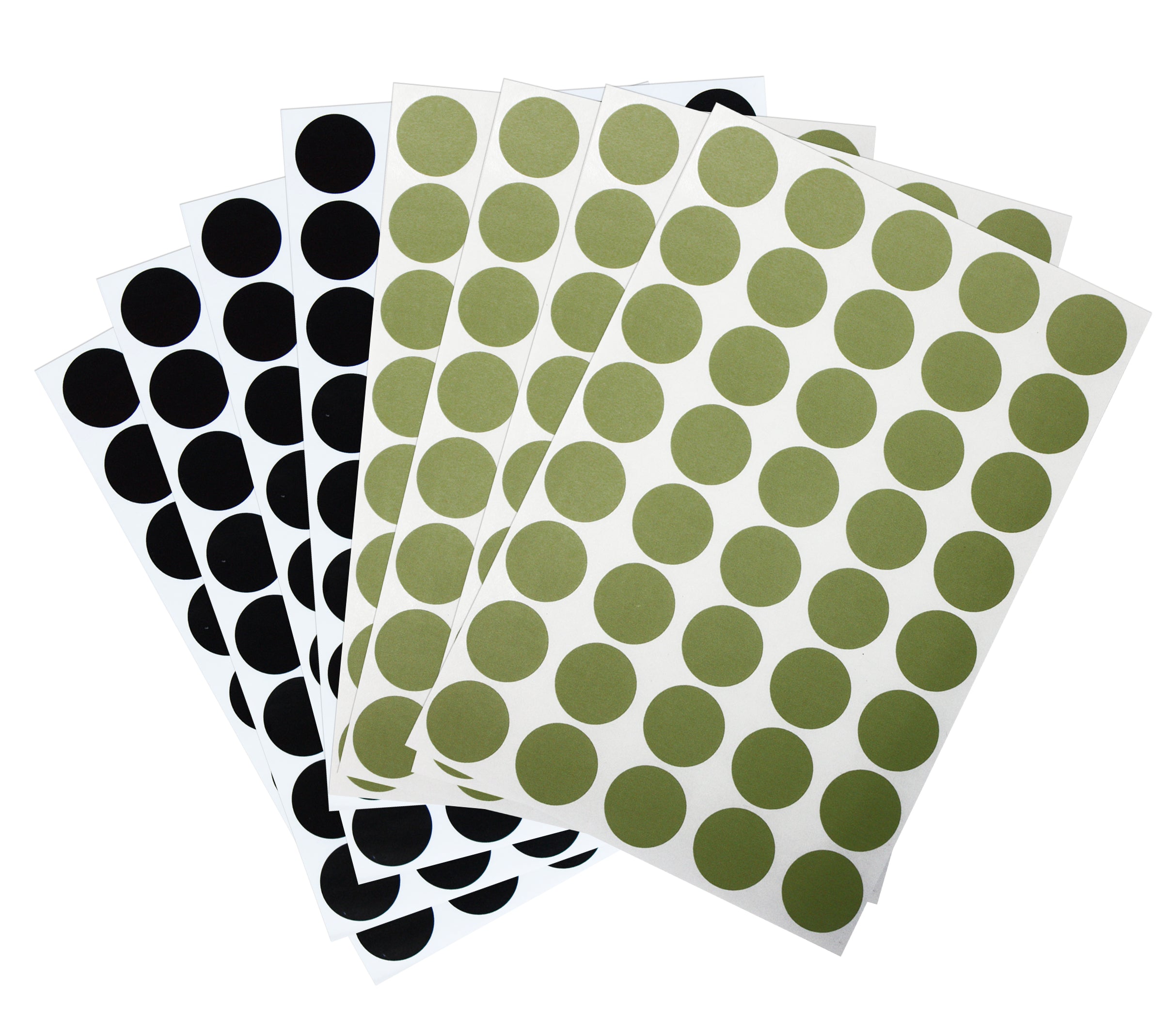 Royal Green Black Sticker Dot Removable Labels 15mm (Approx 5/8 inch 19/32)  - Colored Circle Stickers 1.5 cm - 385 Pack