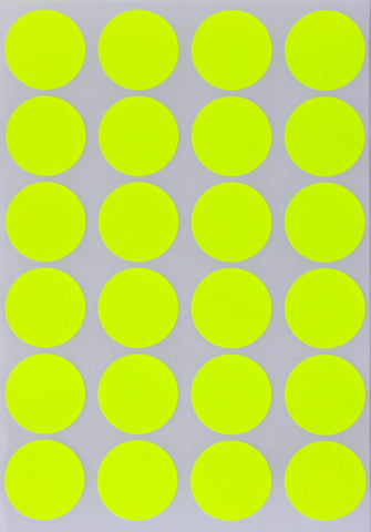 Dot stickers 1 inch Neon colors 25mm