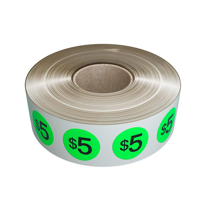 Price Dot Stickers 3/4 Inch Neon Colors in Rolls 19mm