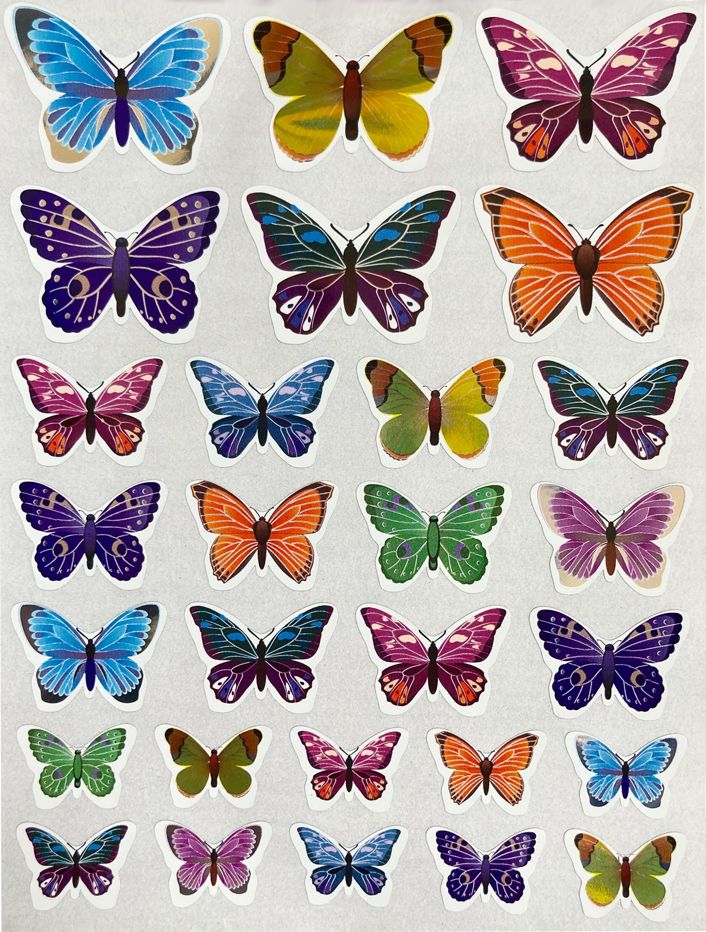 Metallic Butterfly Stickers in 3 Sizes 240