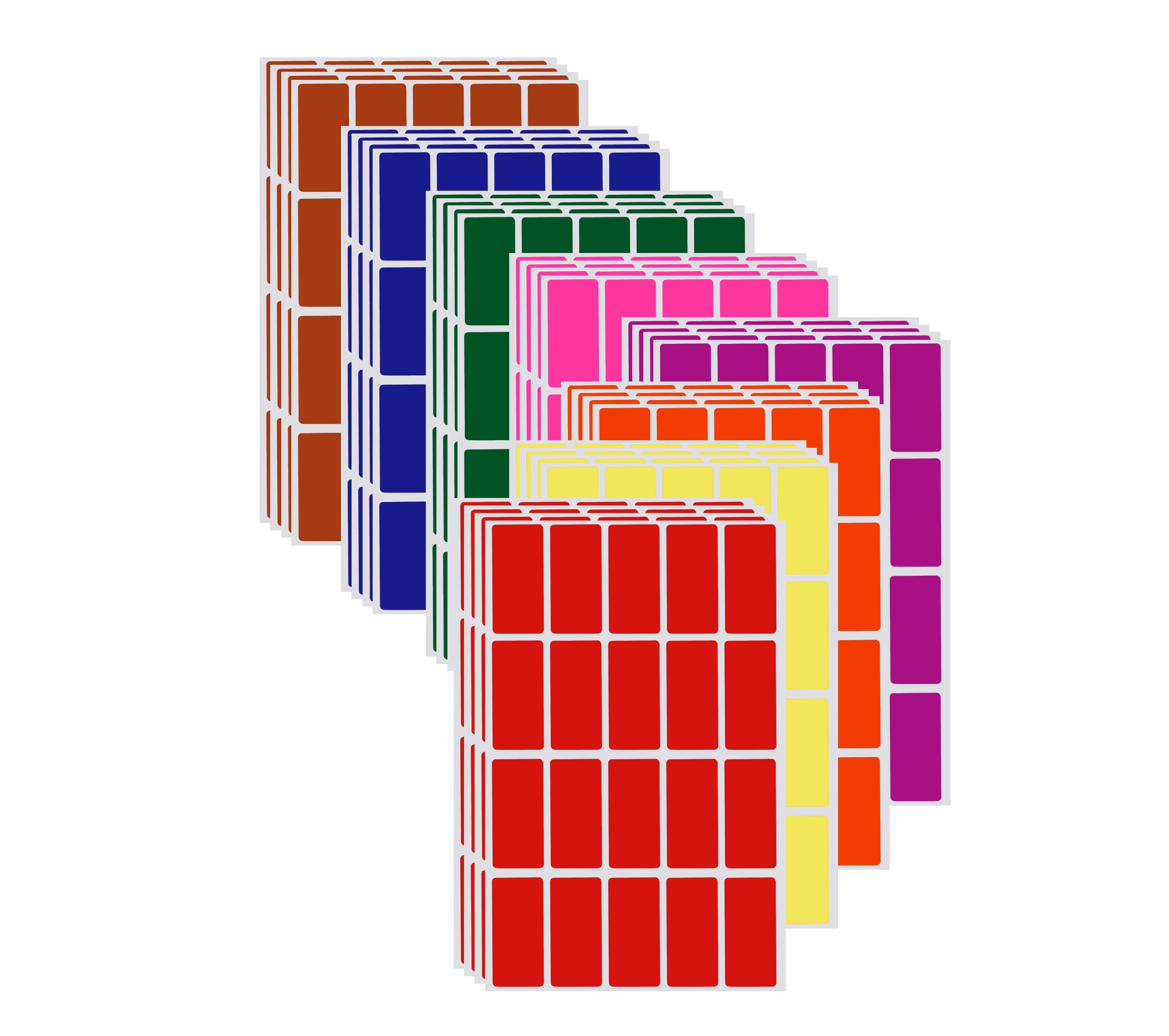 Rectangular stickers 1.57 x 0.75 inch 40mm x 19mm Color coding labels ...