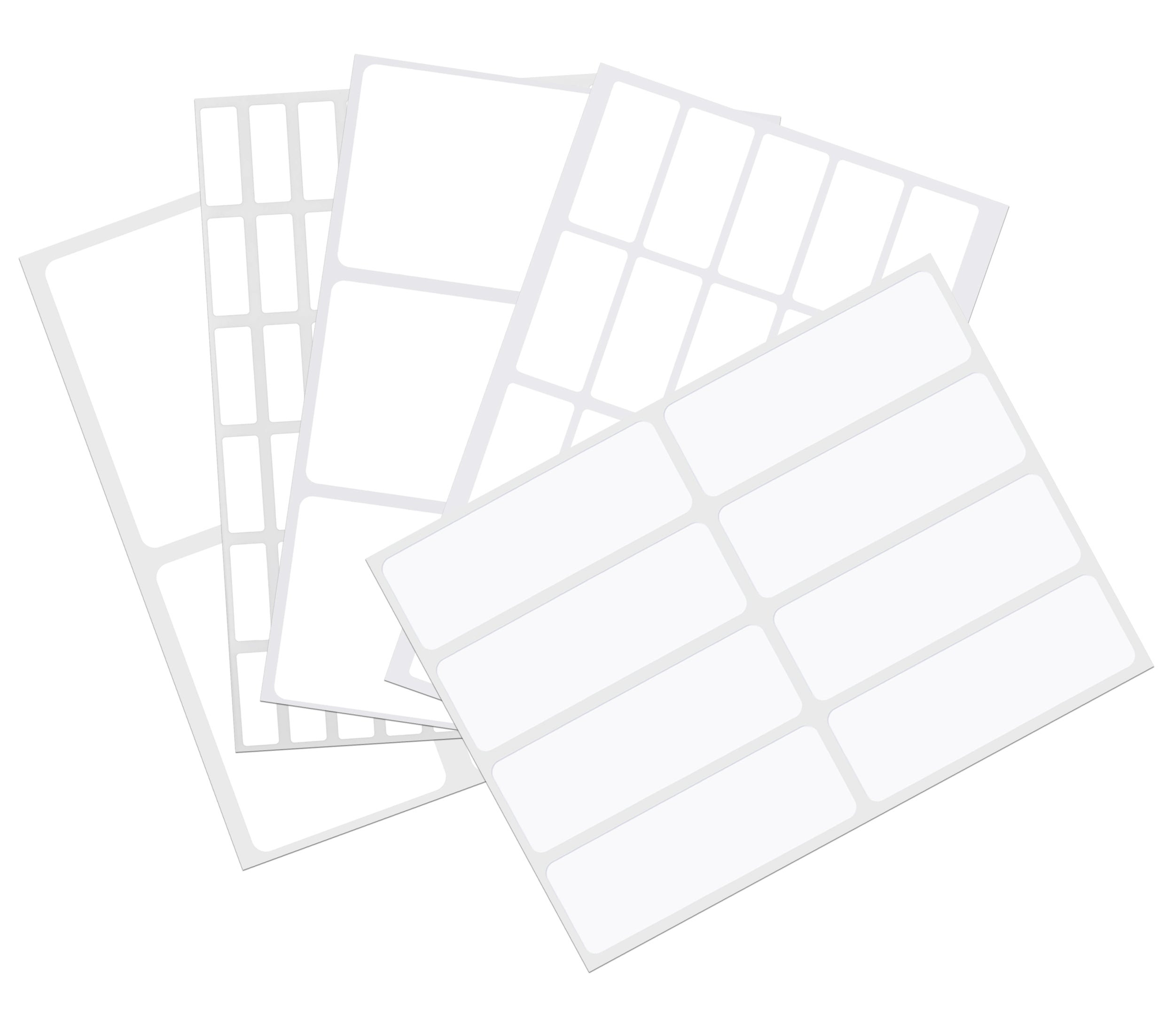 Rectangular Self Adhesive Labels Multi Size Sticker Packs 356 / White