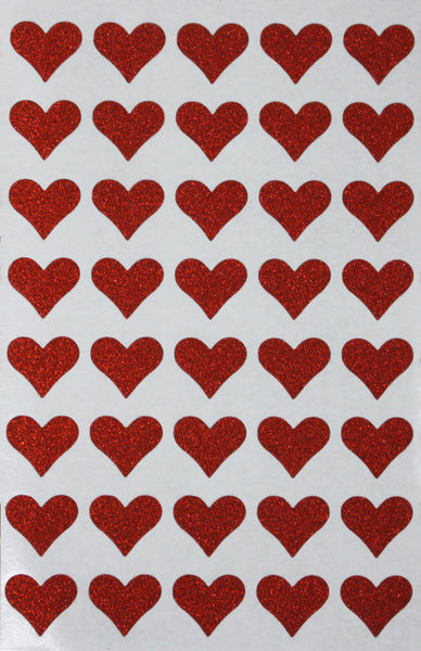 Wrapables Deco Stickers for Scrapbooking, 4 Sheets, Glitter Hearts