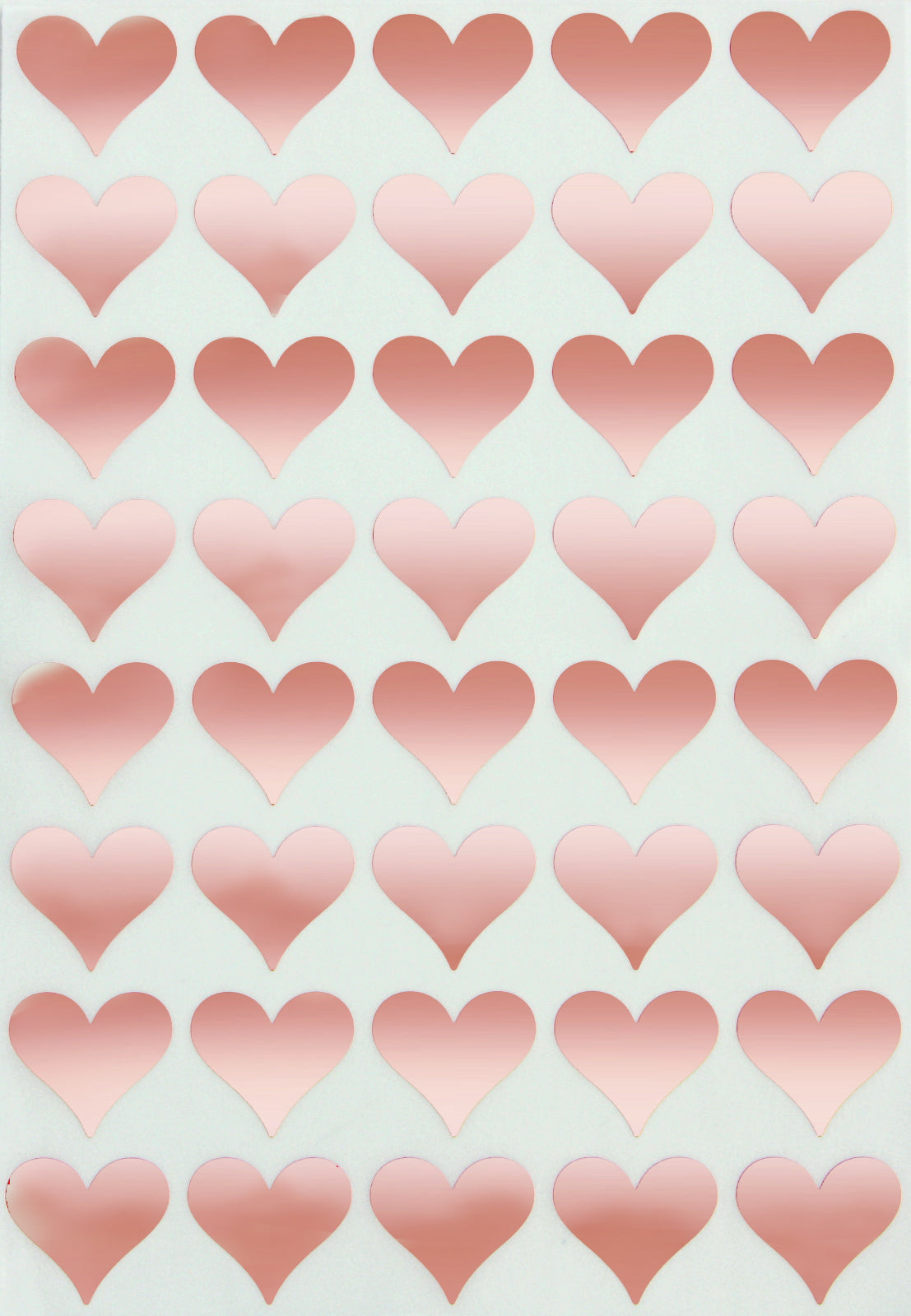 Small Metallic Rose Heart Stickers 1/2 Wide