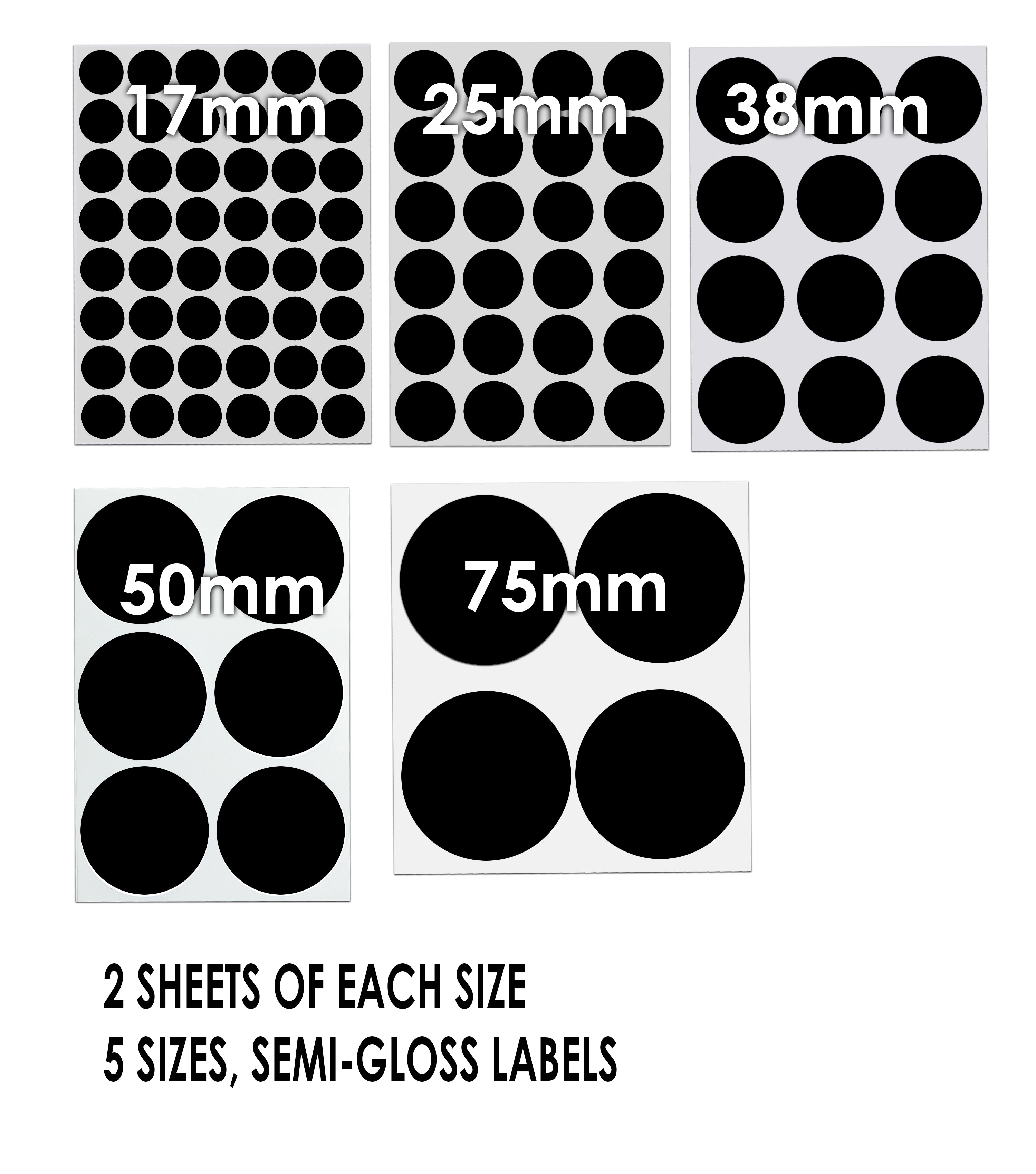 Royal Green Round Dot Stickers Labels in Assorted Sizes 188 / White