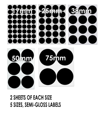 Round Dot Stickers Labels in Assorted Sizes